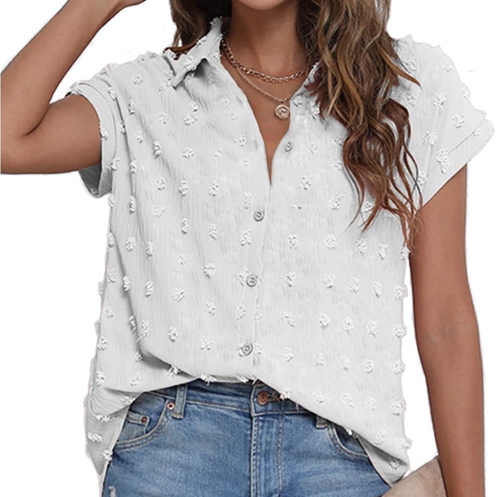 BOTHENIAL Women White Button Down Shirt XXL